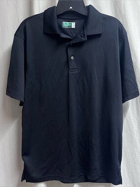 Ben Hogan Polo Golf Black Shirt Medium Mens Performance Short Sleeve Collar